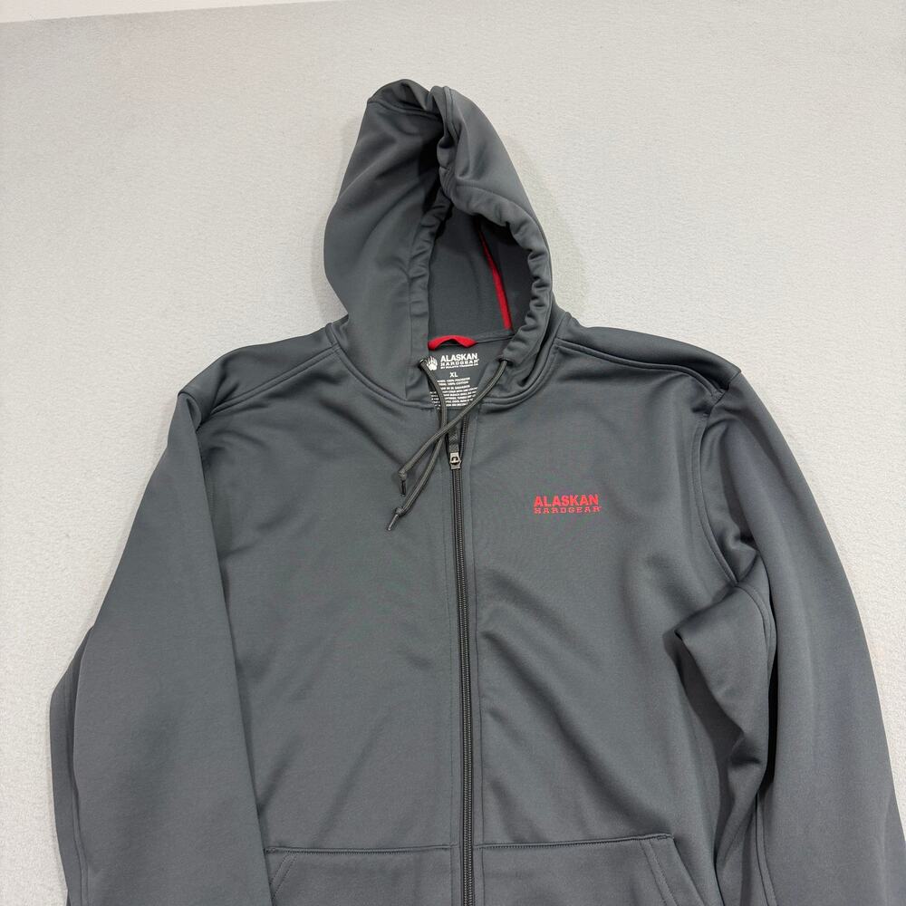 Alaskan Hardgear Full Zip Hoodie Men's Extra Large Gray Red Sweatshirt Outdoors - Picture 2 of 8